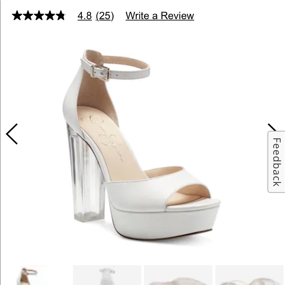 Jessica Simpson clear and white block platform heels size 8